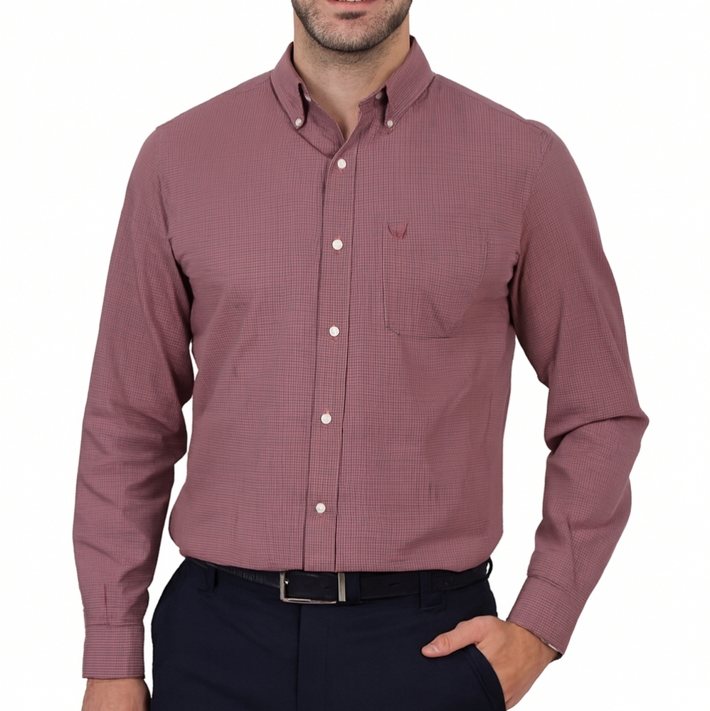 Dockers Button Down Long Sleeve  Classic Fit Shirt Mens Size Medium Maroon